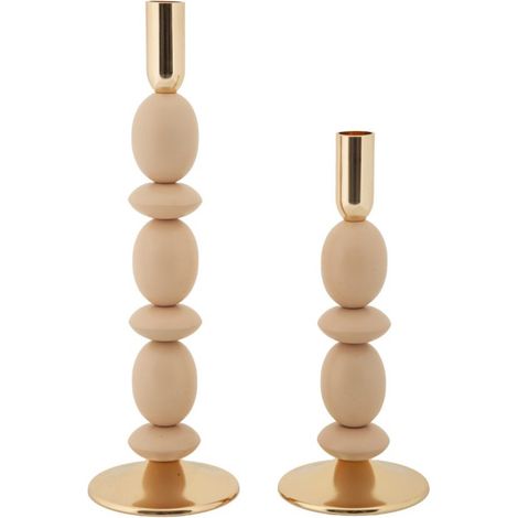 Lot de 2 Chandeliers "Shuttle" 33cm Rose & Or
