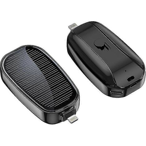 Porte-clés pour téléphone portable, mini batterie externe solaire 1200 mAh pour téléphone portable (1/5)