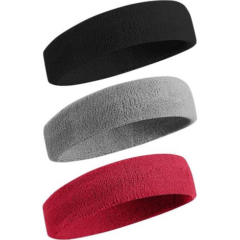 Headband Sport - Coton Bio 85 % - Évacuation Rapide de la Transpiration - Pour Tennis Basketball Course Gym Yoga - Taille Unique