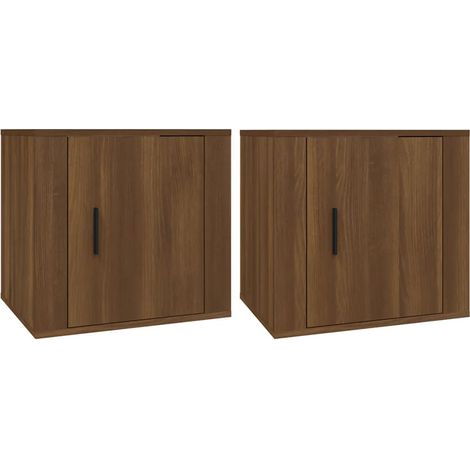 Maison Exclusive - Nachttische 2 Stk. Braun Eichen-Optik 50x39x47
