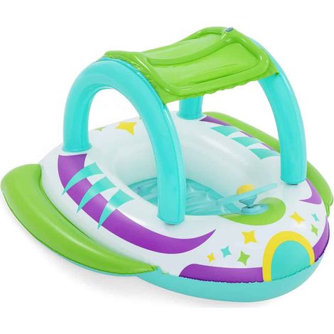 Bateau Gonflable - Bestway - Vaisseau Spatial - 98x95x61 cm - Toit Amovible - Klaxon Sonore