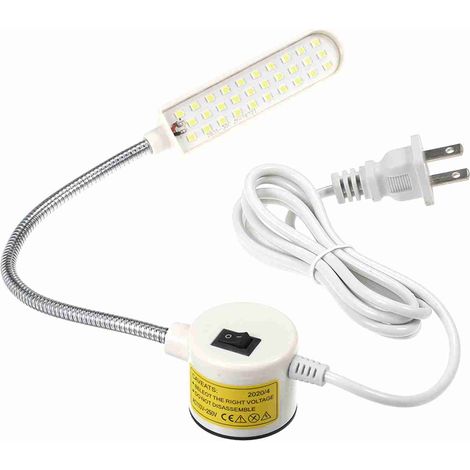 AC110-250V 6W 30LEDs lampe légère pour machine à coudre base fixe tube flexible et pliable conception à col de cygne pour les travaux ménagers tâches ménagères (1/5)