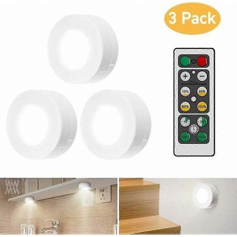 Éclairage LED pour meubles avec télécommande, ensemble de 3 lampes pour meubles