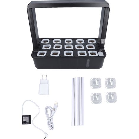 Hydroponisches Gartensystem mit LED-Beleuchtung, Indoor-Pflanzgerät, schwarz, EU-Stecker 220–240 V (1/5)