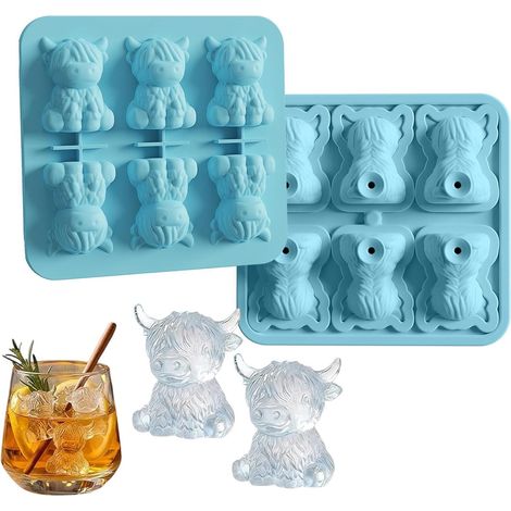 à glaçons en silicone Moule Vache 6 Cavités Alimentaire (1/5)