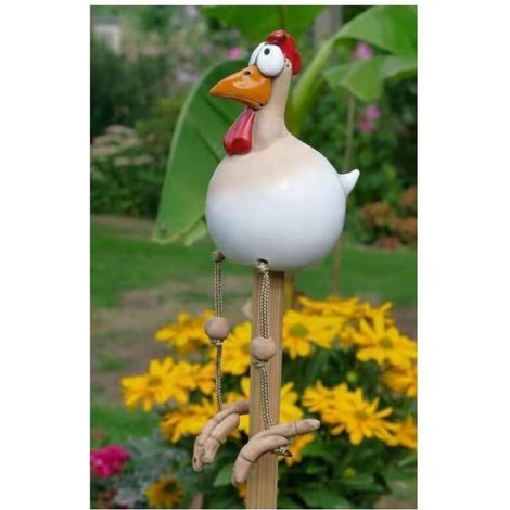 Poule Décoration Jardin, Statues de Poulet Jardin Décoration, Poulet en Résine Drôle Décoration de Jardin en Forme de Po Étiquette (1/4)