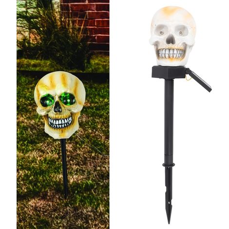 Lampadaire tête de fantôme d'Halloween, lampadaire crâne à énergie solaire (1/5)