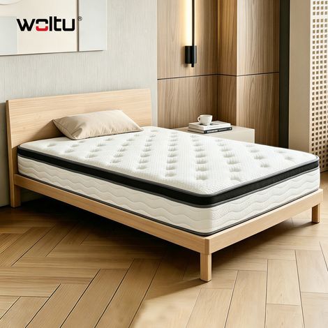 WOLTU Matratze 90x200 H3 Taschenfederkernmatratze, Ergonomisch, Atmungsaktiv, Für Einzelbett, 24 cm Höhe, Weiß (1/5)