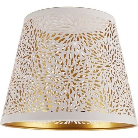 Abat-jour suspendu OMABETA - Motif de fleurs sculptées blanches - Design moderne en fer - Installation facile (1/4)