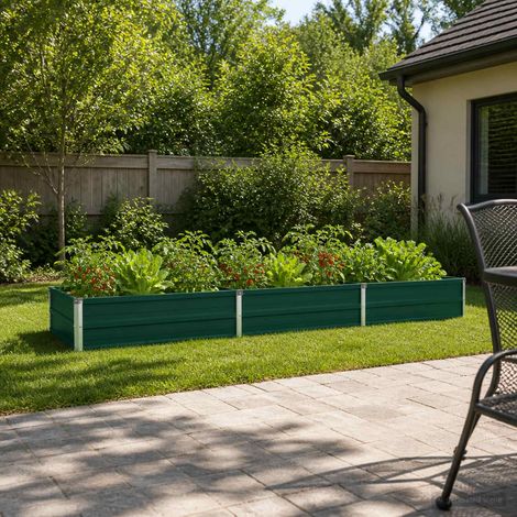 vidaXL Cama de Jardín Elevada Verde 240 x 80 x 24 cm (1/5)