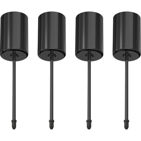 Lot de 4 bougeoirs - bougeoirs - chandeliers - bougeoirs couronne de Noël - chandeliers en métal - décorations de Noël - décoration intérieure - accessoires pour bougies - 2,5 x 2,5 x 11 cm - noir (1/5)