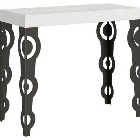 Consolle 90x40 cm Allungabile Fino a 3 metri da 14 posti Karamay Bianco Frassino (1/5)