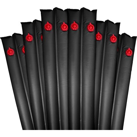 Lot de 6 poids de couverture de piscine, 2,4 m Double chambre, noir, calibre 16 (1/2)