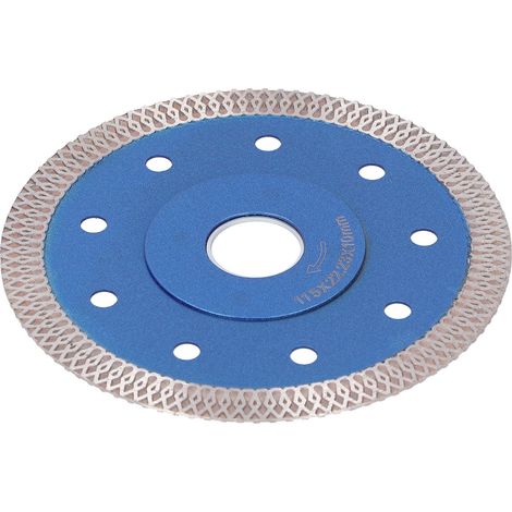 Diamanttrennscheibe für Winkelschleifer mit Flansch zum Schneiden von Porzellanfliesen und Keramik, Netzwellenform, 115 mm, blau (1/5)