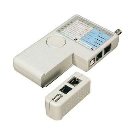 testeur de câblage - rj45 / rj11 / rj12 / bnc et usb - gigamédia 908ctr2