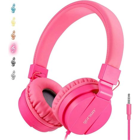 Verstellbare und einfach zu bedienende Over-Ear-Kopfhörer für Kinder, kompatibel mit Mobiltelefonen, Smartphones, iPhones, Laptops und MP3/4-Playern. (1/5)