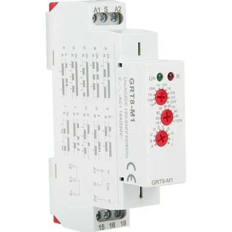 Retard multifonctionnel - Relais de retard multifonctionnel GRT8-M1 avec 10 fonctions montage sur rail DIN AC/DC 12V  240V (1/5)