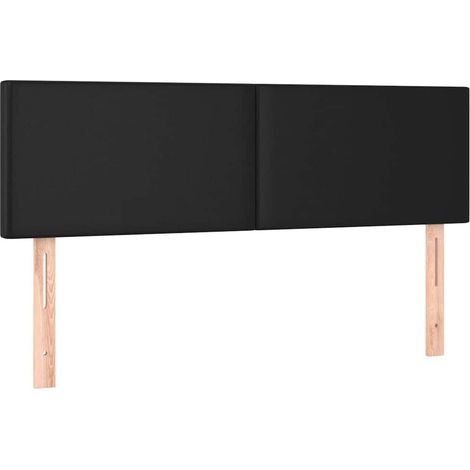 Cabecero con luces LED cuero sintético negro 144x5x78/88 cm vidaXL