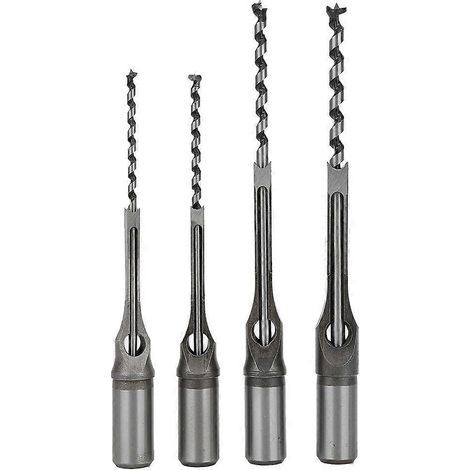 4-teiliges Set Vierkantbohrer für Holzbearbeitung, kugelgelagert, Stahl, 6–9,5 mm