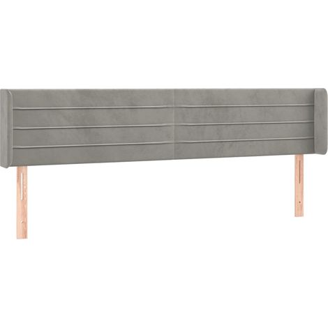 Maison Exclusive - Testiera ad Orecchio Grigio Chiaro 163x16x78/88 cm in Velluto (1/5)