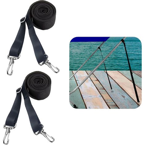 Set of 2 heavy-duty adjustable straps for boat Bimini awnings 83 to 152.4 cm (1/5)