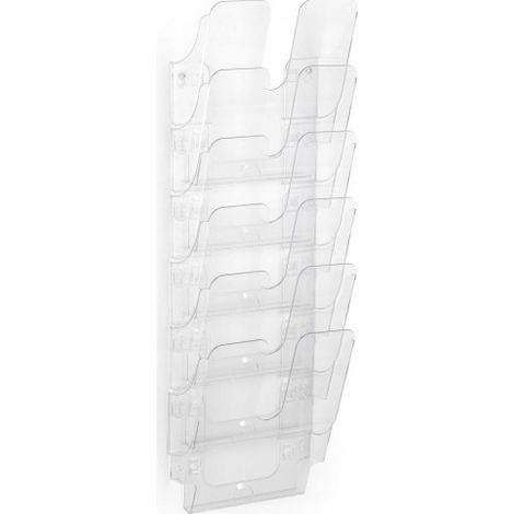 Estantería mural Flexiplus duradera, 6 estantes, horizontal, incolora, 1700008401 (1/5)