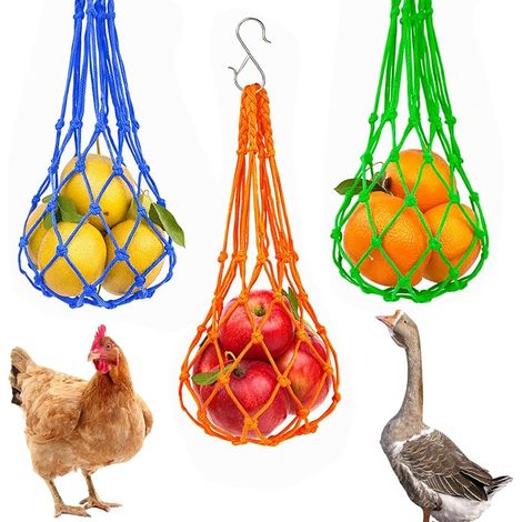 filets d'alimentation à suspendre, accessoires pour poules, mangeoires, convient pour l'alimentation des poules, canards, oies et autres oiseaux, design (1/5)