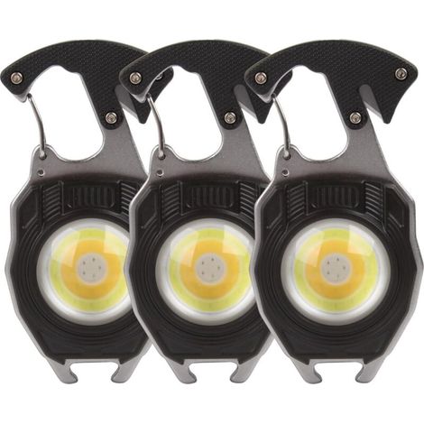 Set mit 3 Mini-Taschenlampen, wiederaufladbare Schlüsselanhänger-Taschenlampe mit 3 Leuchtmodi, helle 1000-Lumen-EDC-Taschenlampe mit Magnetfuß, tragbare Taschenlampe für Camping (1/4)