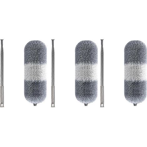 Plumeau en microfibre, outil de dépoussiérage rétractable pour les recoins, gris et blanc (1/5)