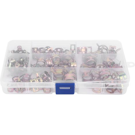 Assortiment de 80 colliers de serrage galvanisés à ressort pour tuyaux de 6 à 15 mm (1/5)