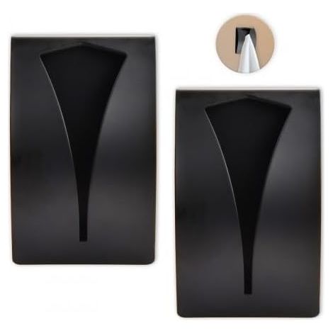 2 pezzi clip per asciugamani autoadesiva, porta asciugamani da cucina, gancio per asciugamani da cucina, clip per asciugamani da cucina, gancio per asciugamani da cucina senza foratura (nero) (1/5)