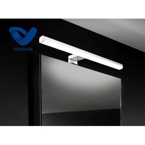 Voltman – Applique de salle de bain 50 cm chrome dimmable – 10W 600lm 4000K IP44 – Télécommande incluse – Design épuré (1/4)