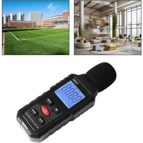 Schallpegelmesser S8607 – Präziser Sensor – Hintergrundbeleuchtetes LCD-Display – Windgeschütztes Design (1/4)