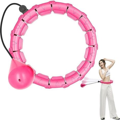 Smart Hula Hoops pour adultes 24 nœuds Taille amovible Poids réglable Balle rotative automatique avec massage à 360 degrés (1/4)