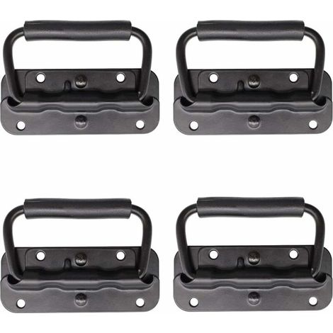 4-Piece Flight Case Handle, Spring Loaded Toolbox Handle, Spring Loaded Folding Retractable Handle, Replacement Handle and Fitting for Toolboxes or Containers (1/5)