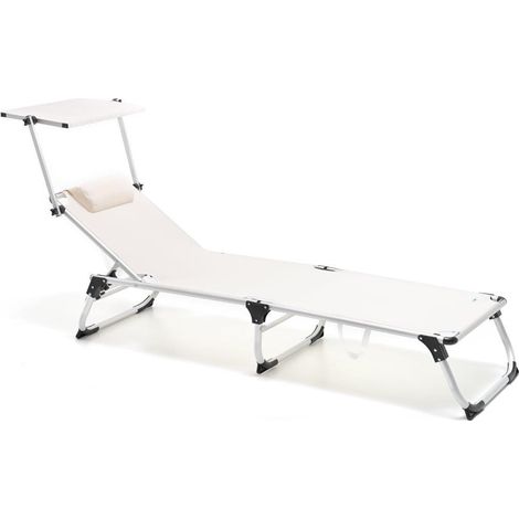 Lettino Mackay pieghevole alluminio textilene da 650 grammi colore bianco