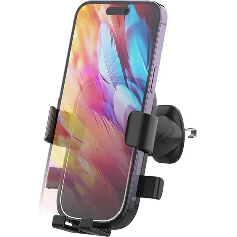 Support Téléphone Voiture Grille d'Aération à Fixation Automatique, Rotation 360°, Utilisation à Une Main, Compatible Smartphones 4,7-7 Pouces avec Coque​ (1/5)