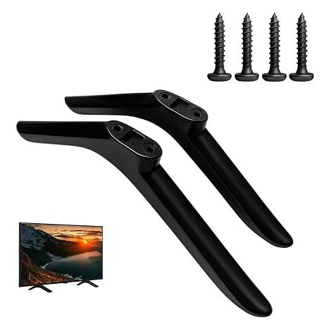 Universal TV Stand with Screws for 32-55 Inch TVs Compatible with Stable Non-Slip Base, No Drilling Installation (1/5)