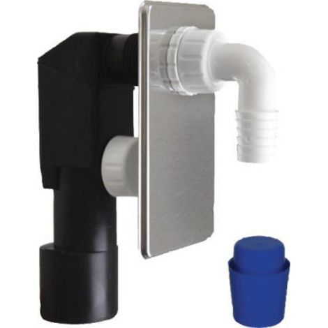 Siphon dissimulé pour machine à laver, DN40/50, acier inoxydable poli