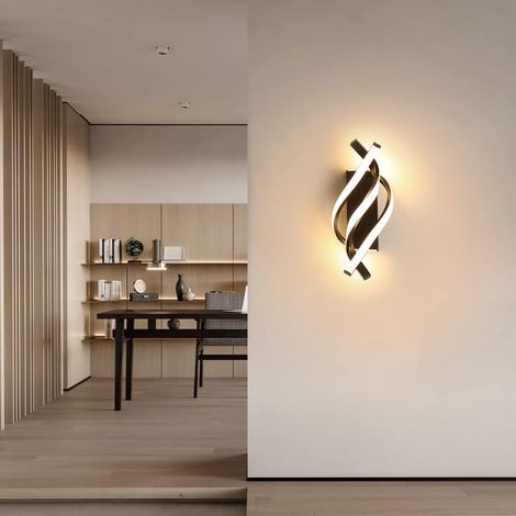 Modern Spiral LED Wall Light, Indoor Decorative LED Lamp, Creative Warm White Lighting (1/4)