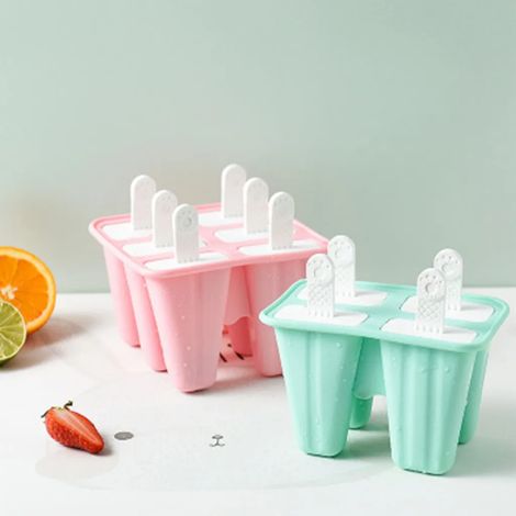 Moules à glace en silicone, 4 formes de sucettes glacées réutilisables, testés LFGB, sans BPA, mini moules à glace pour enfants et bébés (1/5)