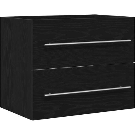 Maison Exclusive - Mueble de baño para lavabo de roble negro 60x3