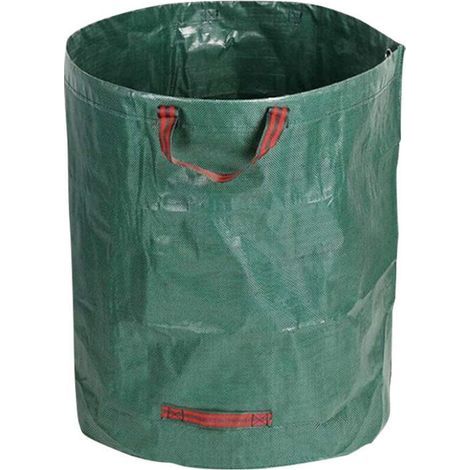 1 x 500-Liter-Gartenabfallsack (rote Gurte), Laubsack, Gartenabfallsack, Grünschnittsäcke, faltbar, groß, robustes Polypropylen-Gewebe (1/5)