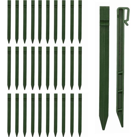 Lot de 30 piquets d'ancrage, 24,6cm, plastique résistant, pour bordure paysagère, jardin, terrasse (1/4)