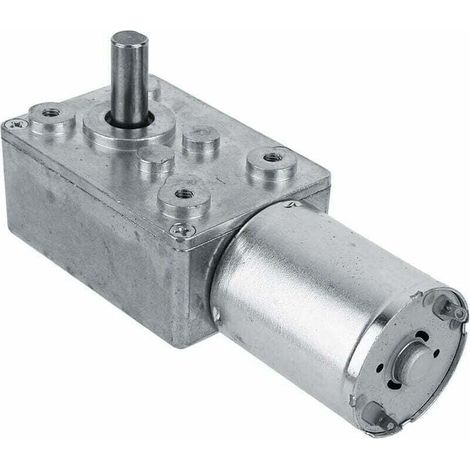 Moteur électrique réducteur réversible à couple élevé, réducteur, moteur à vis sans fin, 12 V, 60 tr/min, argent (1/4)