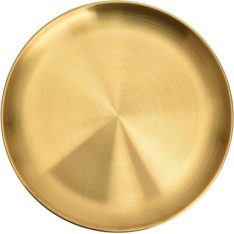 Vassoio rotondo in acciaio inox, color oro, 23 cm, modello 1 (1/5)