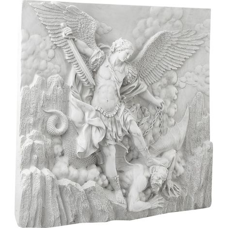 Design Toscano NG33581 Fregio di Parete Scultorea di Arcangelo St. Michael, Allora (1/5)