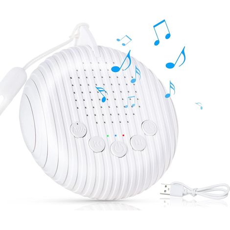 White Noise Machine - 10 Soothing Nature Sounds - Mini Portable Sleep Sound Machine for Babies, Kids & Adults, Noise Reduction for Office, Home & Travel, with Timer & Memory Function (1/5)