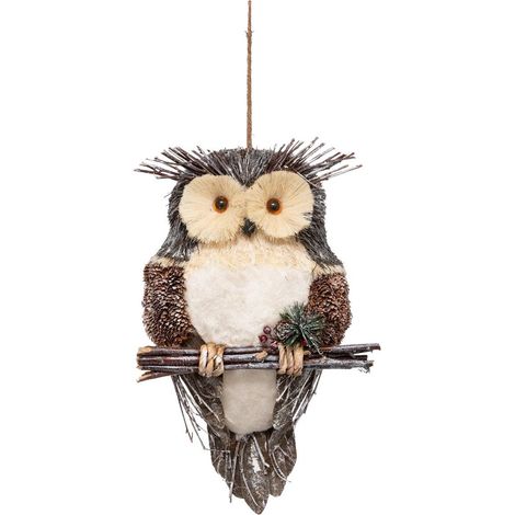 Déco de Noël à suspendre Hibou sur une Branche H 50 cm - Feeric Christmas