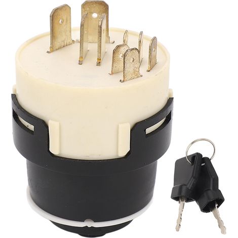 Contacteur d'allumage compatible avec les chargeuses-pelleteuses JCB 3CX et 4CX à 9 fils, livré avec 2 clés (1/5)